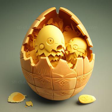 3D model An Egg Scramble Johto Festa Enter Chicorita and Waninok (STL)